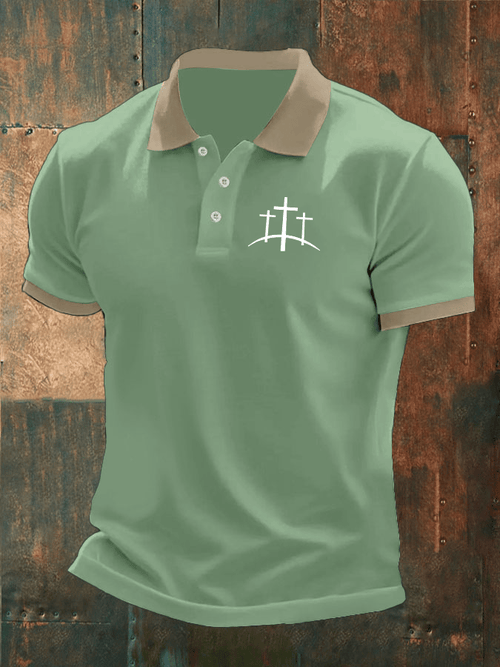 Men's Faith Printed Casual Polo Shirt