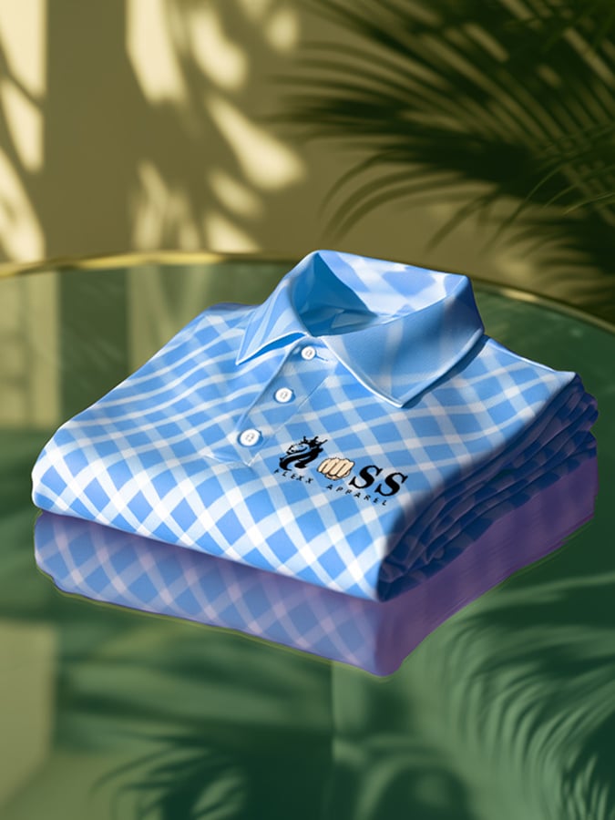Men's Business Casual Printed Polo Shirt