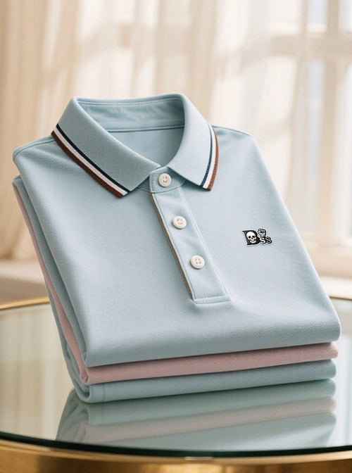 Men's Business Casual Button Short Sleeve Polo Shirt