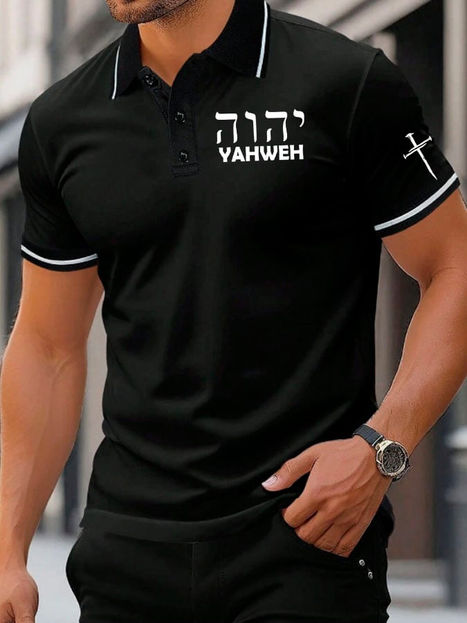 Men'S YAHWEH Print Casual Polo Shirt