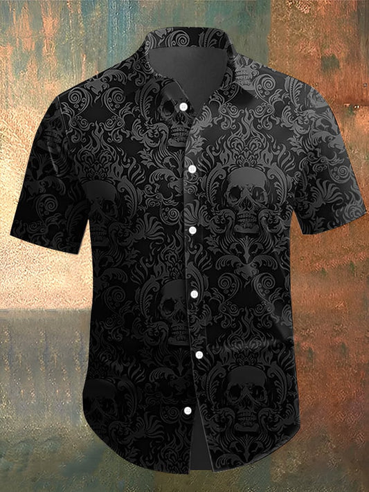 Men's Skull Print Casual Shirt