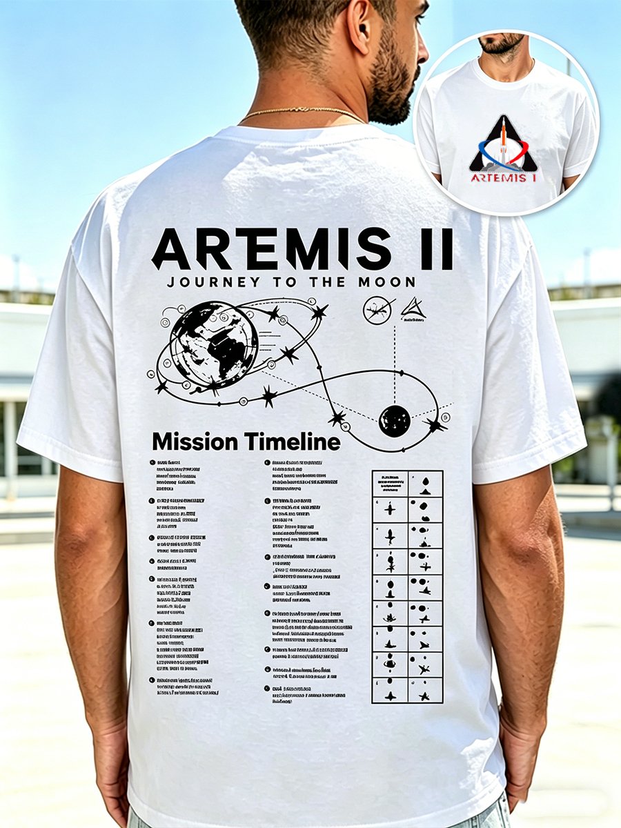 Men's Artemis II  Print Casual T-shirt