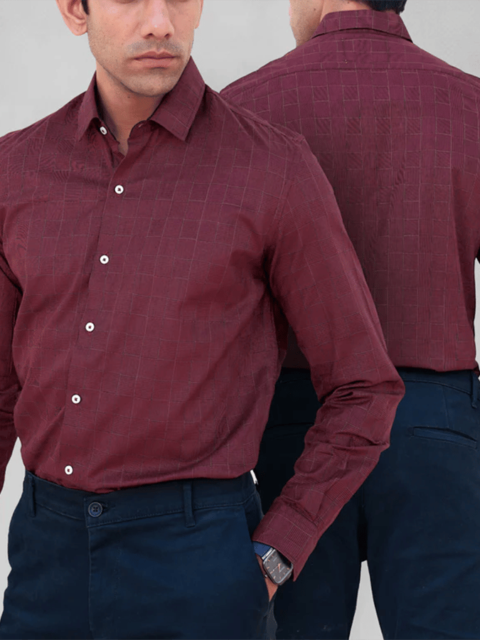 Men's Plaid Business Casual Shirt