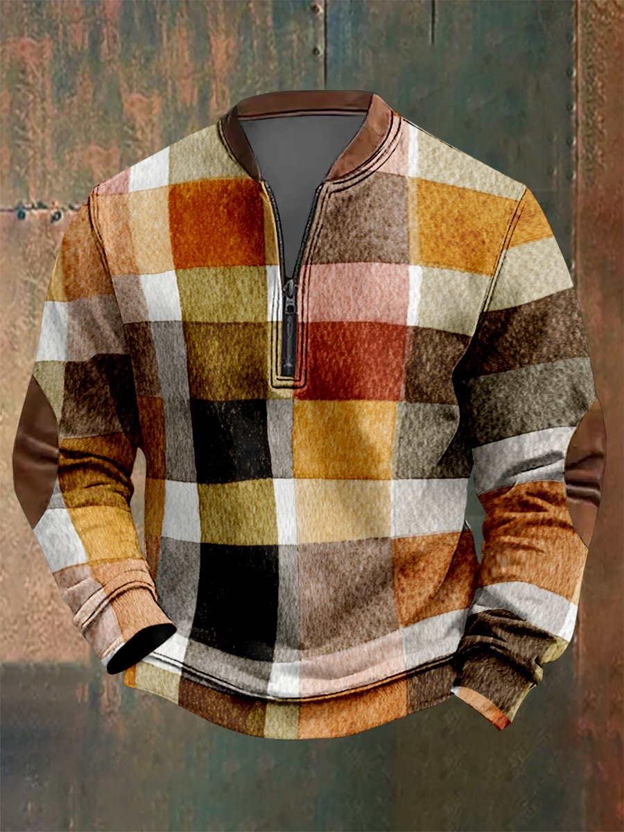 Men's Vintage Geometric Style Print Sweatshirt