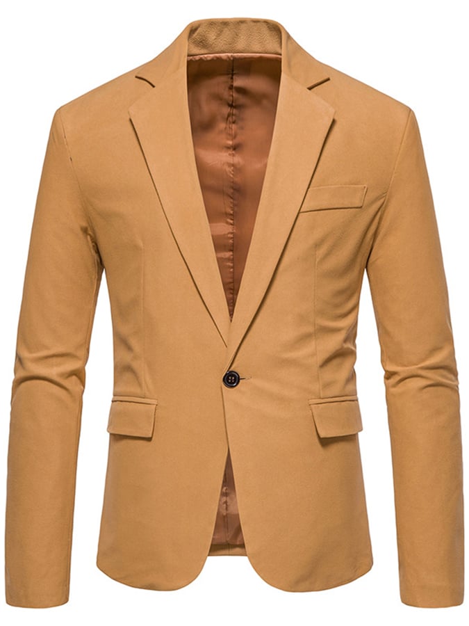 Men's Formal Single-Button Faux Suede Blazer