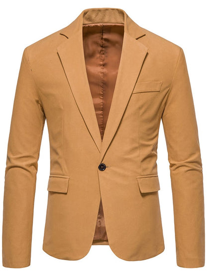 Men's Formal Single-Button Faux Suede Blazer