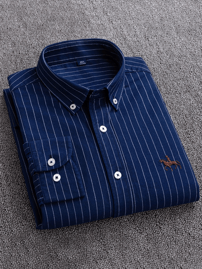 Men's Cotton Oxford Long Sleeve Business Shirt