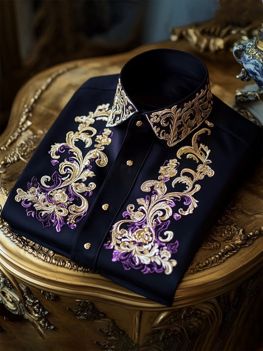 Men's Satin Luxe Long Sleeve Button Down Shirt