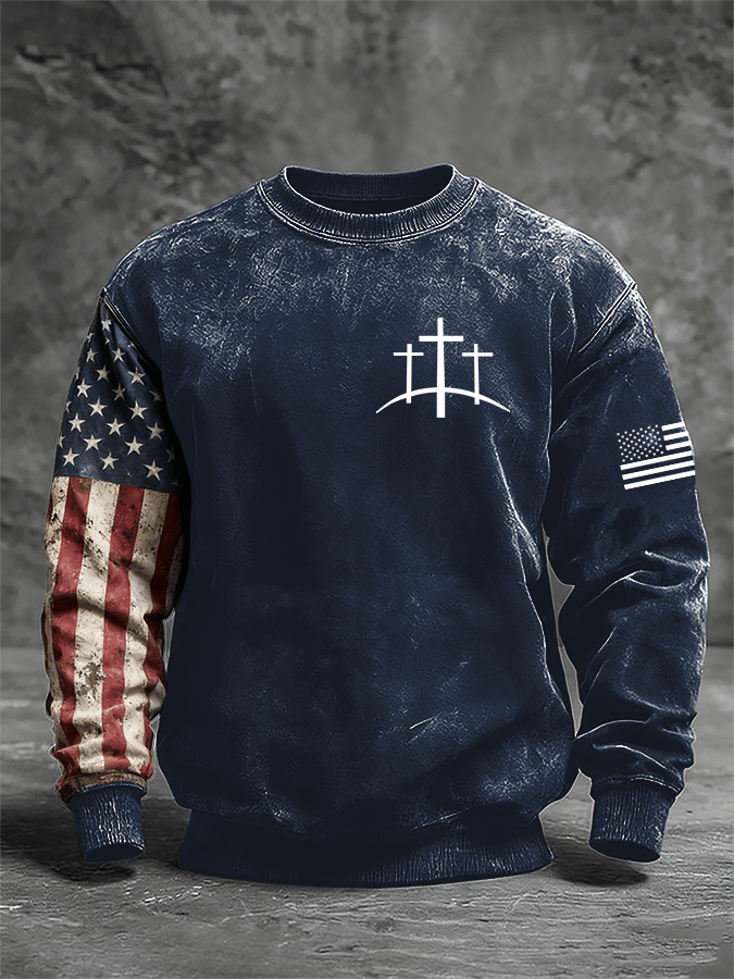 Men's Faith Print Crew Neck Sweatshirt