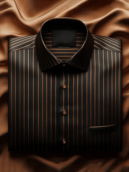 Men's Elegant Romantic Striped Long Sleeve Shirt