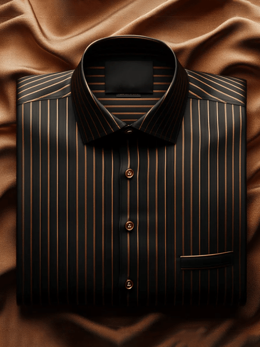Men's Elegant Romantic Striped Long Sleeve Shirt