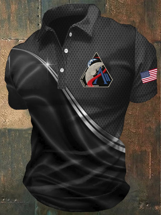 Men's Print Short-Sleeve Polo Shirt