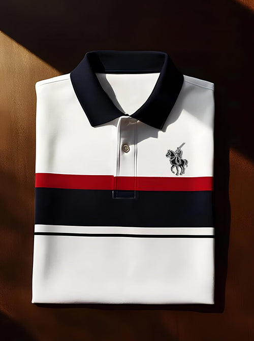 Men's Business Casual Button Short Sleeve Polo Shirt