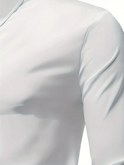 Men's Solid Color Design Business Casual Shirt