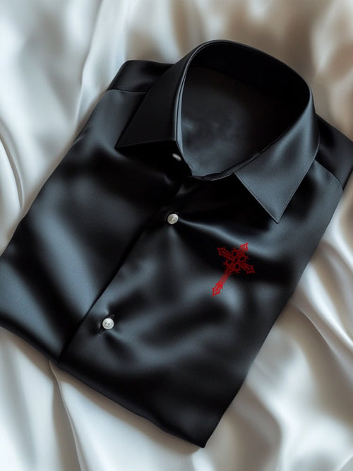 Men's Business Casual Logo Lapel Short Sleeve Shirt