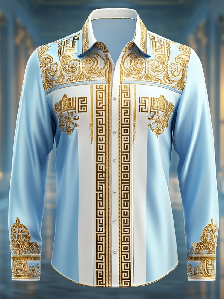 Men's Satin Luxe Long Sleeve Button Down Shirt