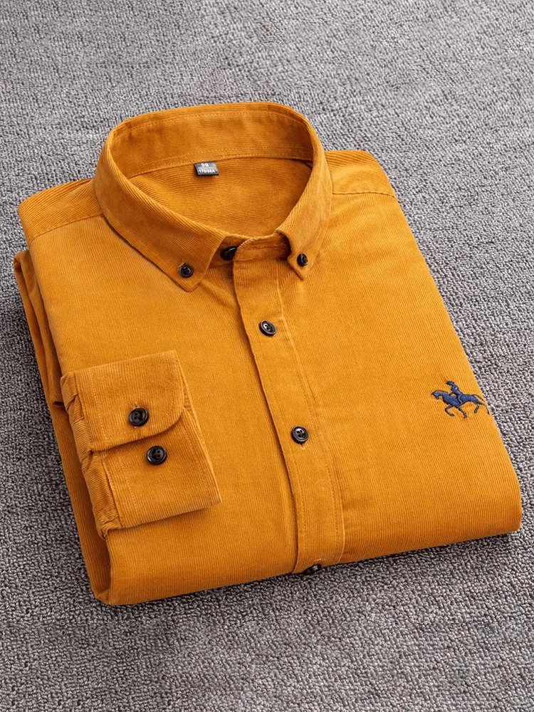 Men's  cotton corduroy long sleeve shirt