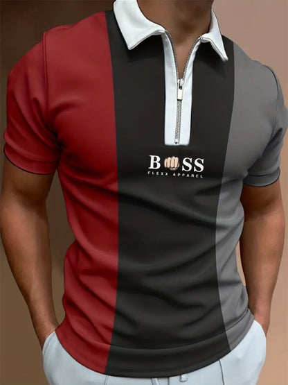 Casual Men'S Zipper Polo