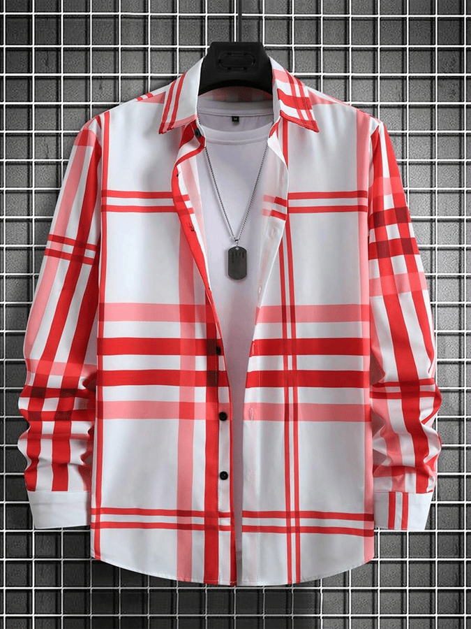 Men's Plaid Business Casual Shirt
