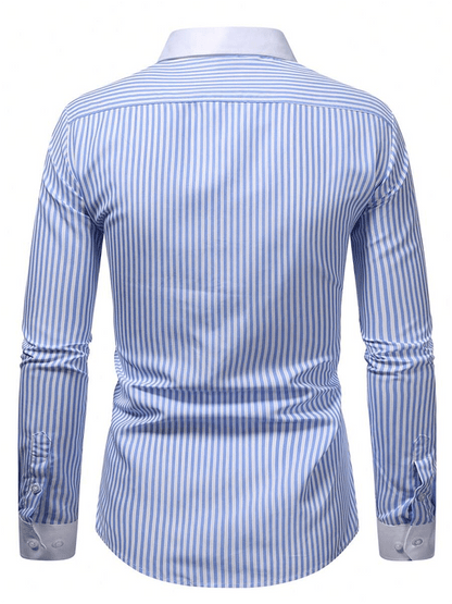 Men's Striped Business Casual Shirt