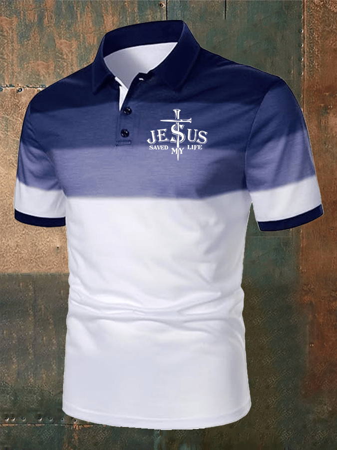 Men's Faith Printed Casual Polo Shirt