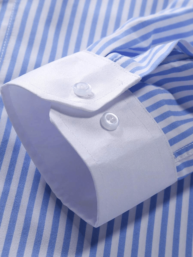 Men's Striped Business Casual Shirt