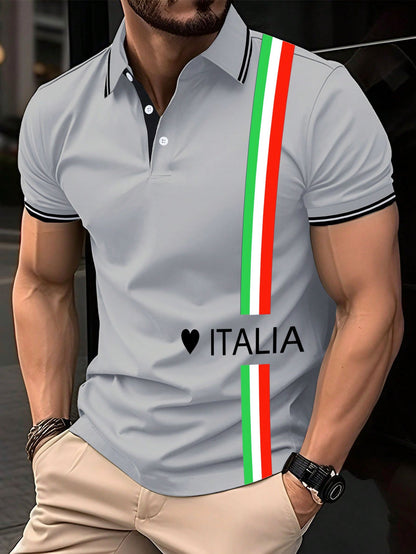 Men's "Italy" printed polo shirt