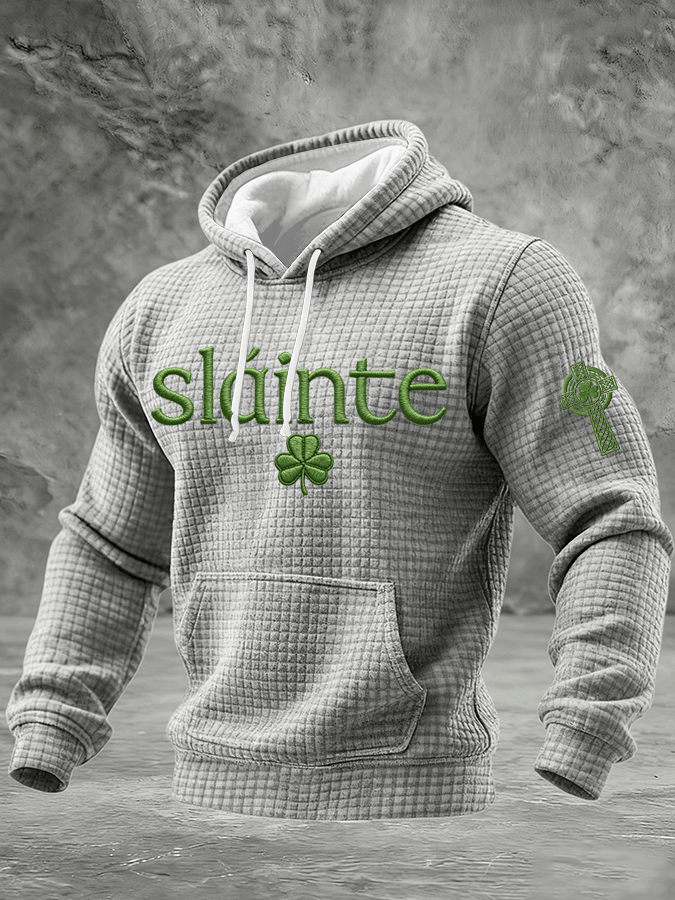 Men's St. Patrick's Day Print Checkered Hoodie
