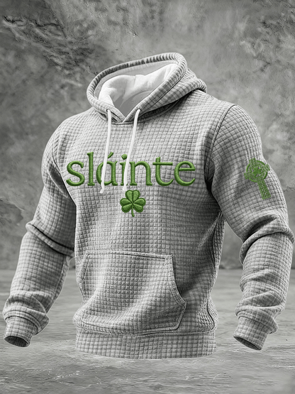 Men's St. Patrick's Day Print Checkered Hoodie