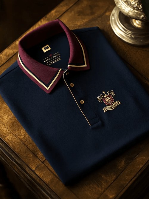 Men's Vintage Business Long Sleeve Polo Shirt