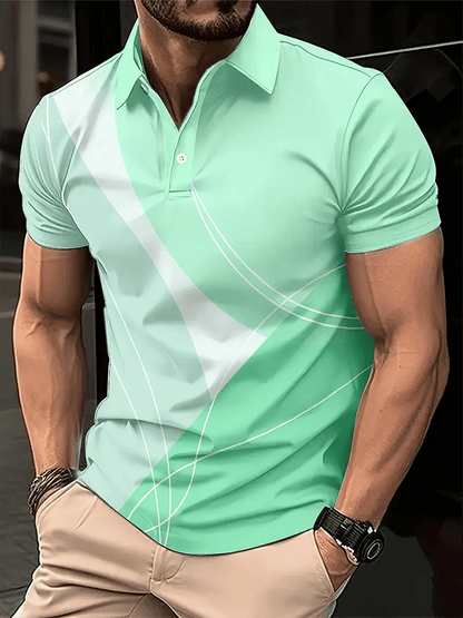 Men's Golf Casual Printed Casual Polo Shirt