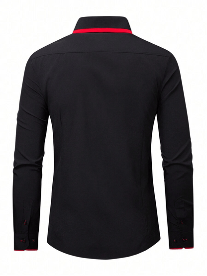 Men's Business Casual Long Sleeve Shirt