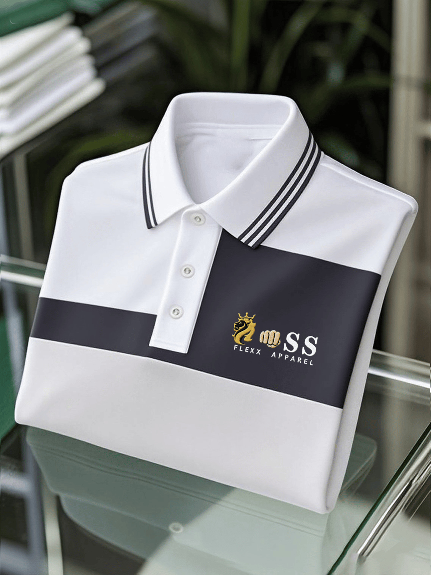 Men's Business Casual Printed Short Sleeve Polo Shirt