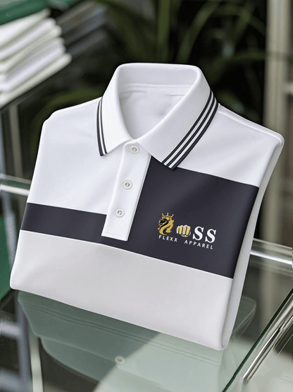 Men's Business Casual Printed Short Sleeve Polo Shirt