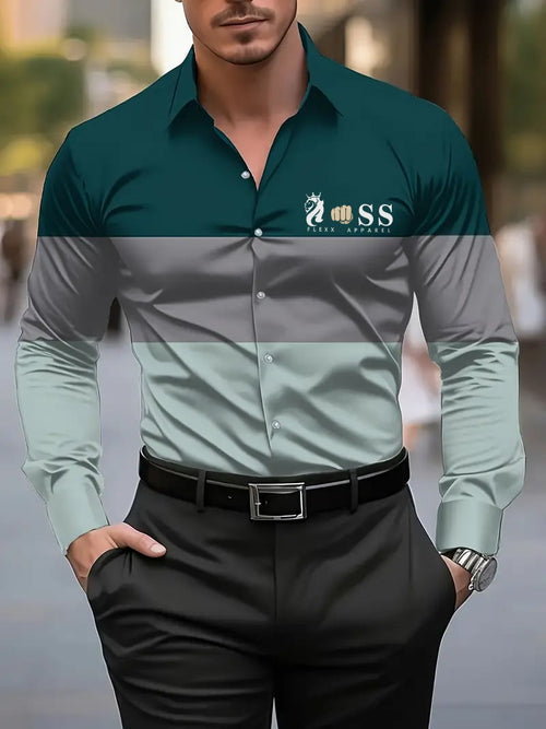 Men's Street Style Business Casual Printed Long Sleeve Shirt