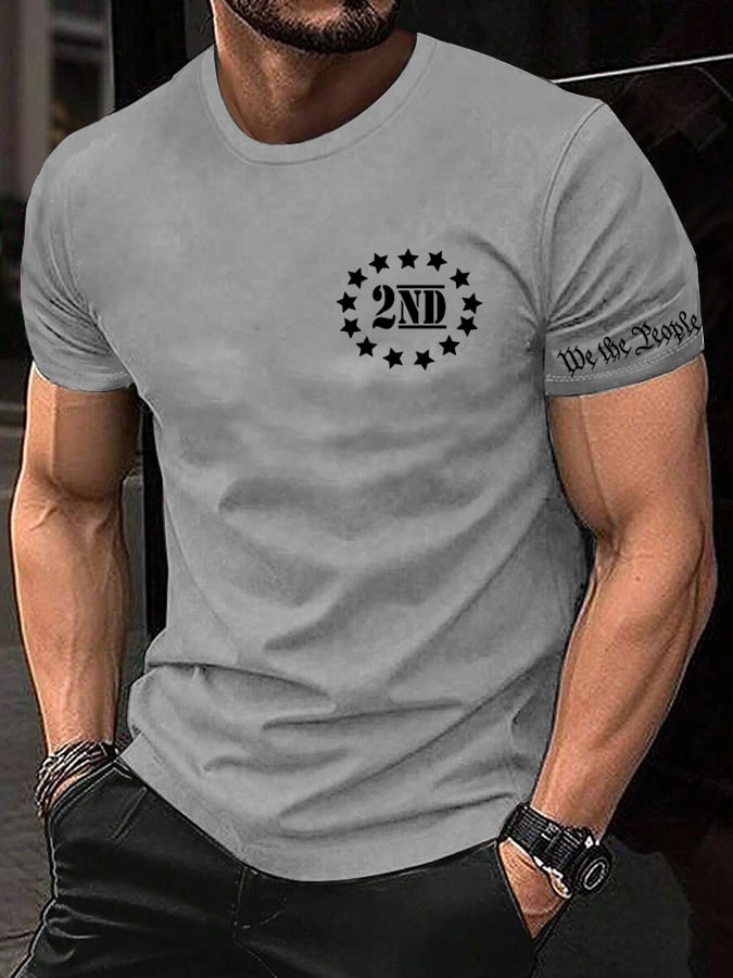 Men's Independence Day Printed Crew Neck T-Shirt