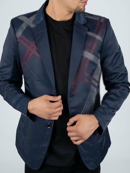 Men's Fashion Commuter Print Design Suit Jacket
