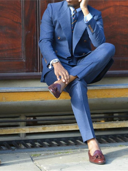 Men's Business Double Breasted Side Suit Two-Piece Suit