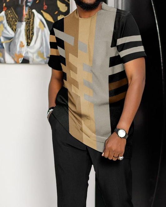 Men's Casual Colorblock Walking Suit-030