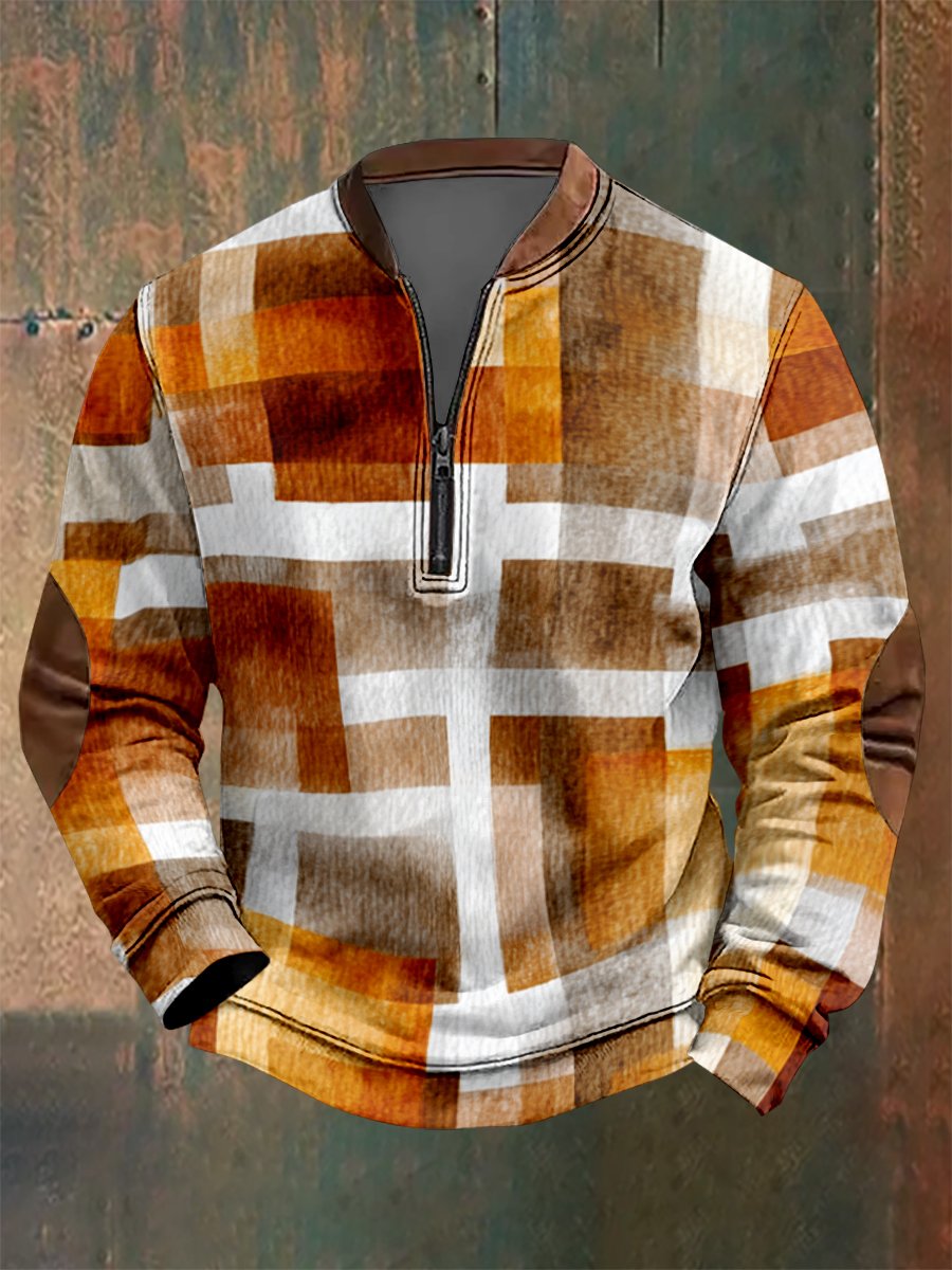 Men's Vintage Geometric Style Print Sweatshirt