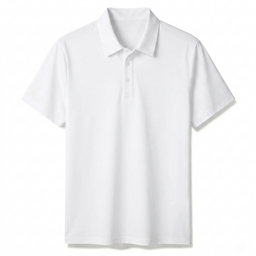 Men's Summer Fashion White Printed Polo Short-Sleeve
