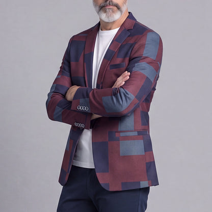 Men's Casual Jacquard Slim-Fit Suit