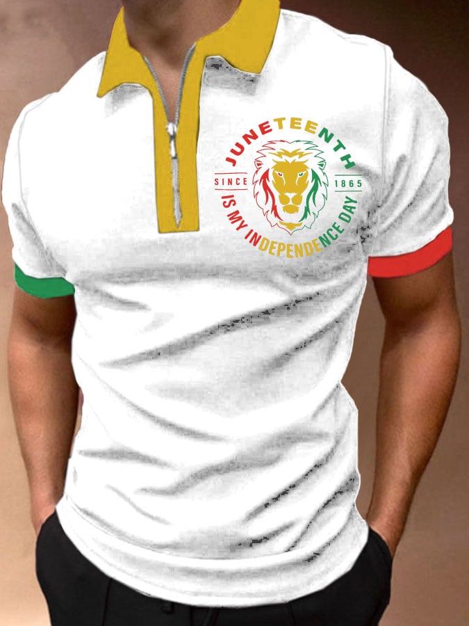 Men's Juneteenth Is My Independence Day Since 1865 Print Polo Shirt