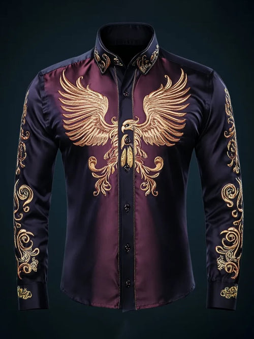 Men's Casual Printed Long Sleeve Shirt