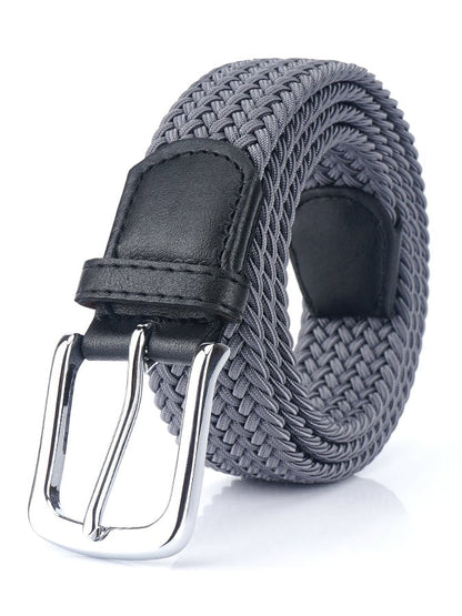 Men's outdoor training canvas elastic braided belt