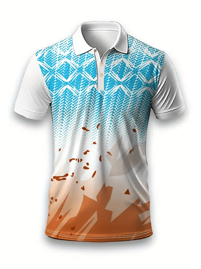 Men's Golf Casual Printed Casual Polo Shirt
