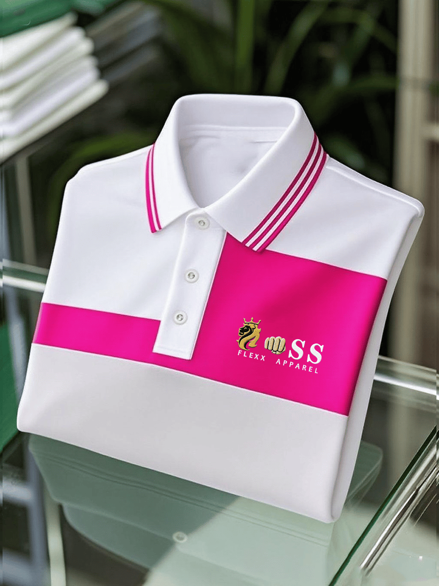 Men's Business Casual Printed Short Sleeve Polo Shirt