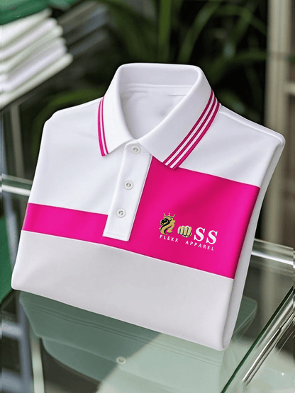 Men's Business Casual Printed Short Sleeve Polo Shirt
