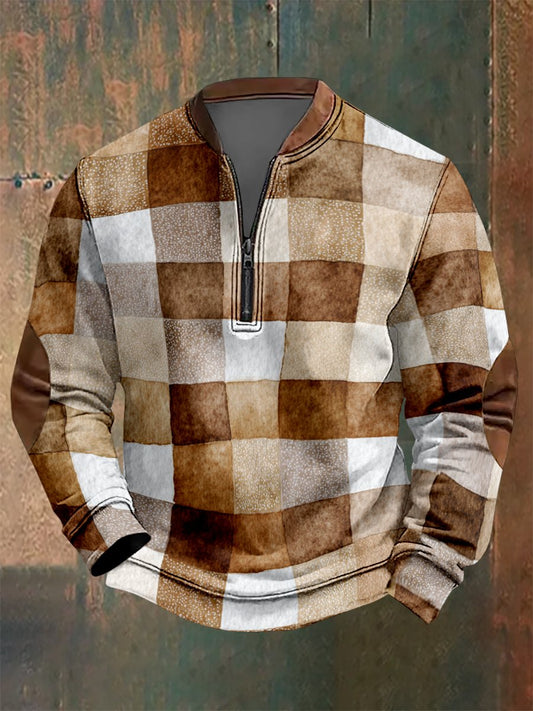 Men's Vintage Geometric Style Print Sweatshirt