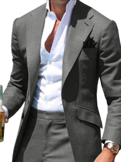 Men's Business Double Breasted Side Suit Two-Piece Suit